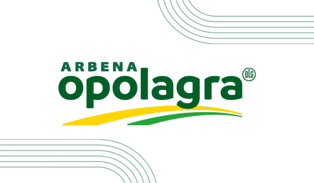Logo targów Opolagra połączone z logiem firmy Arbena