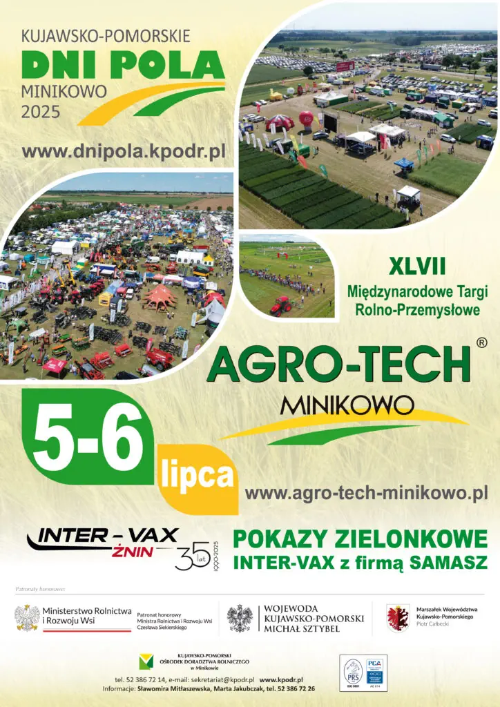 Plakat dotyczący targów Agro-Tech Minikowo w 2025 roku